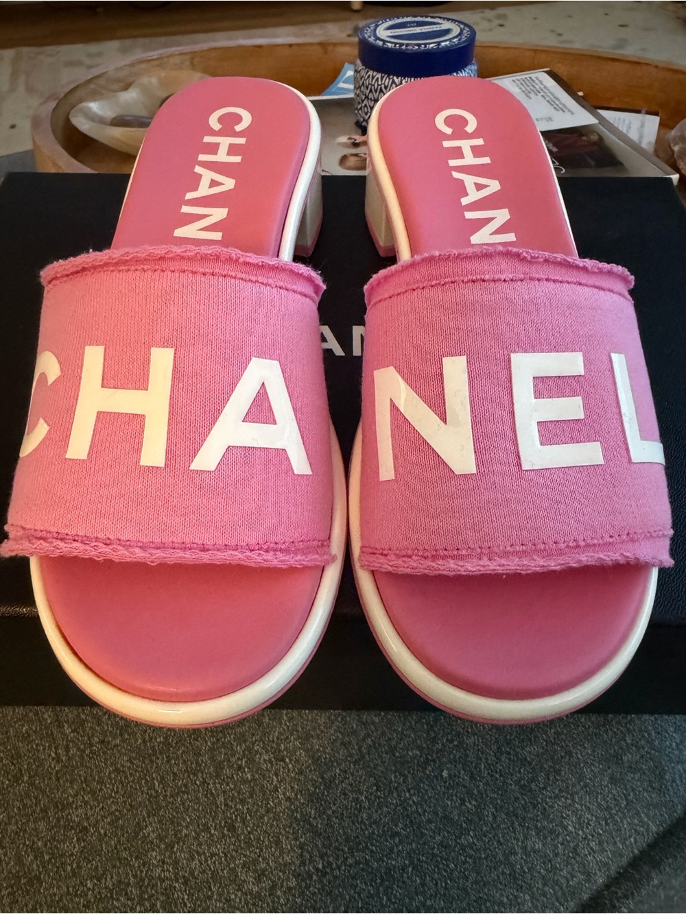 CHANEL Pink 40mm Sunside Mule Sandals